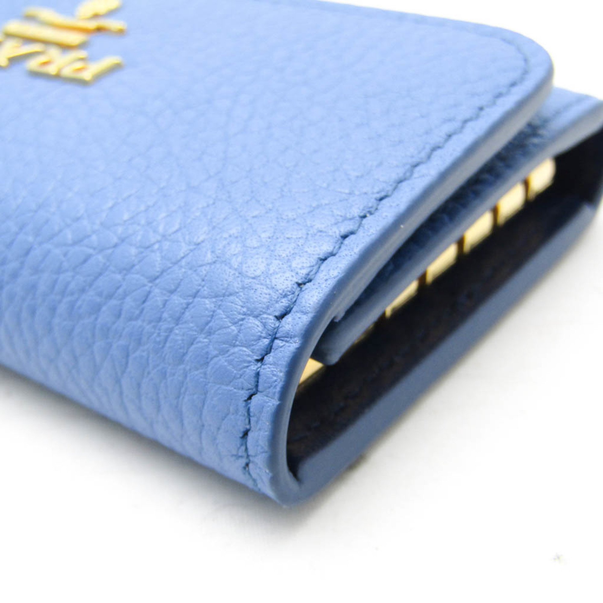 Prada Women's Leather Key Case Blue