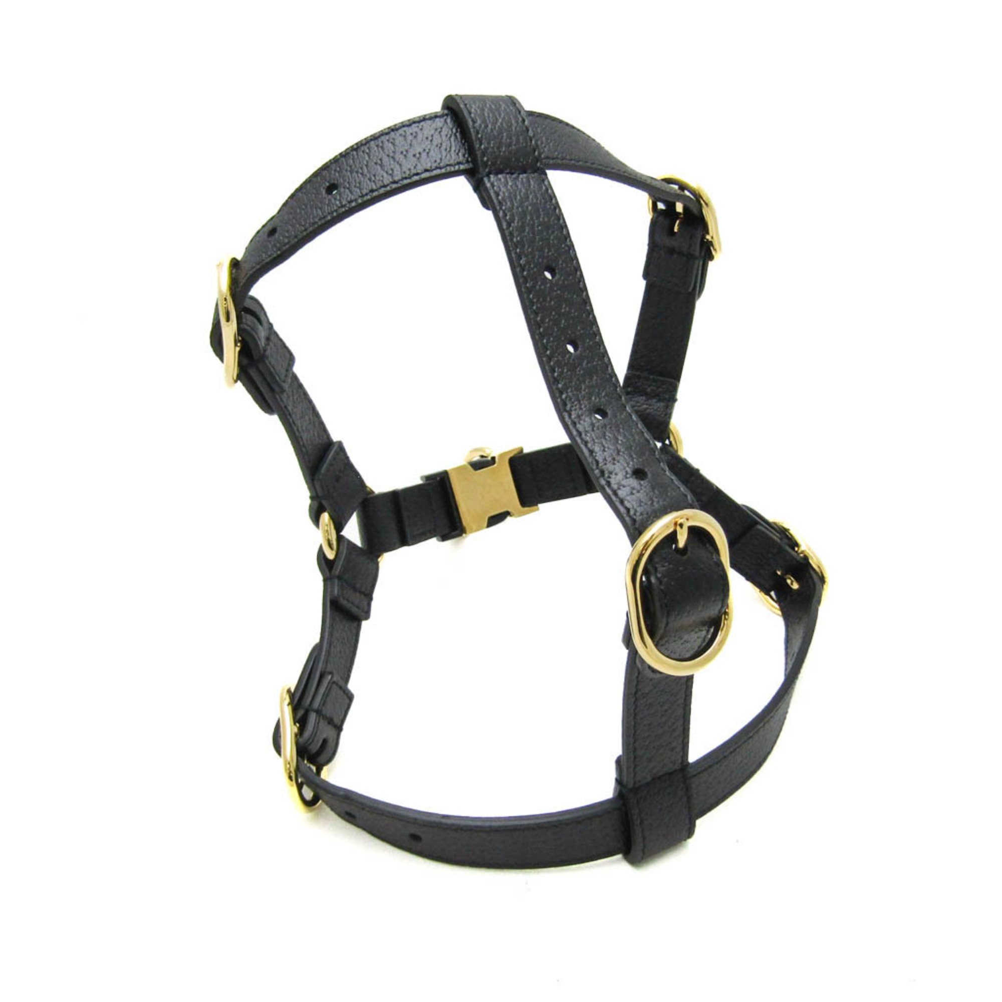 Gucci Interlocking G 692963 Dog Harness Leather Black