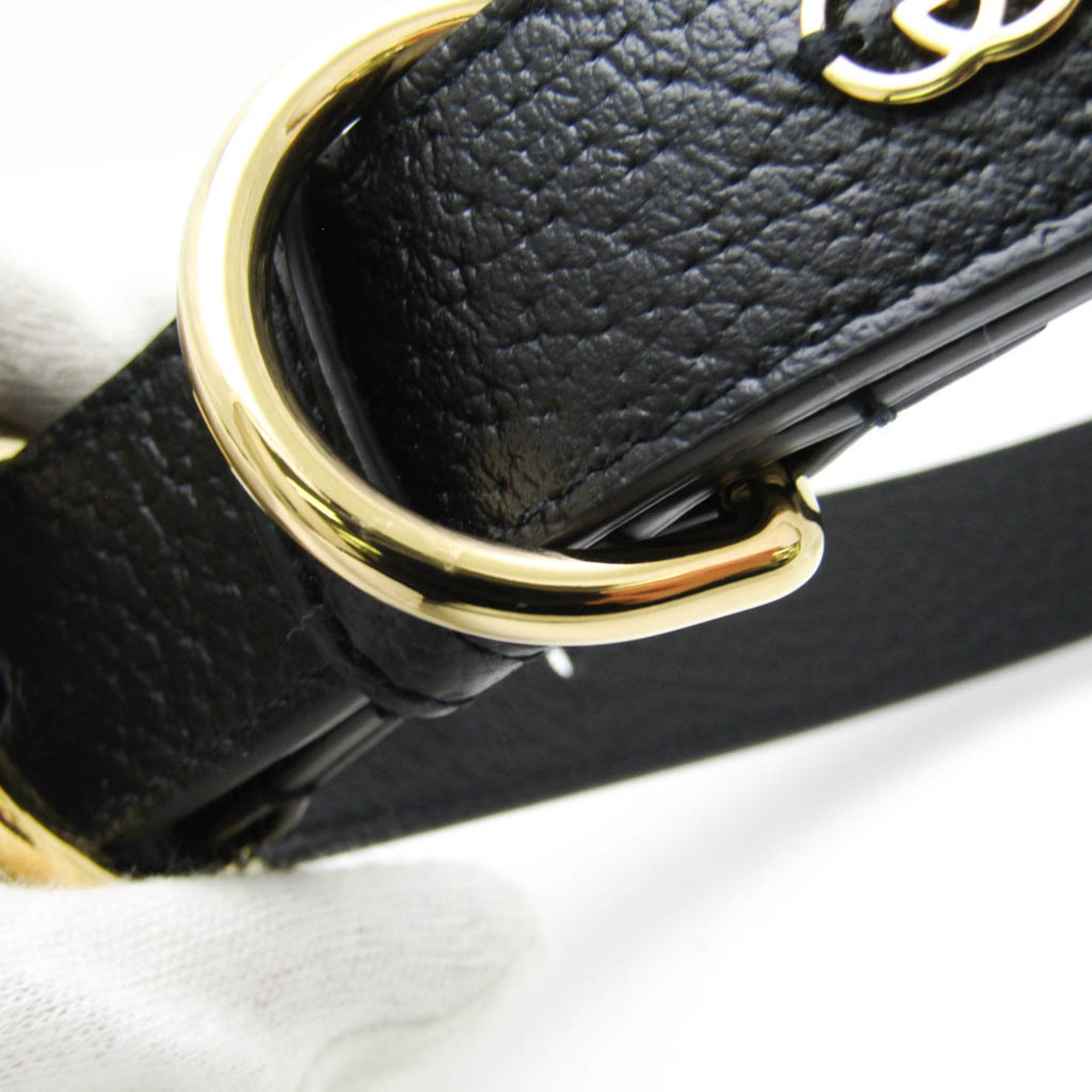 Gucci Interlocking G 695256 Dog Collar Leather Black