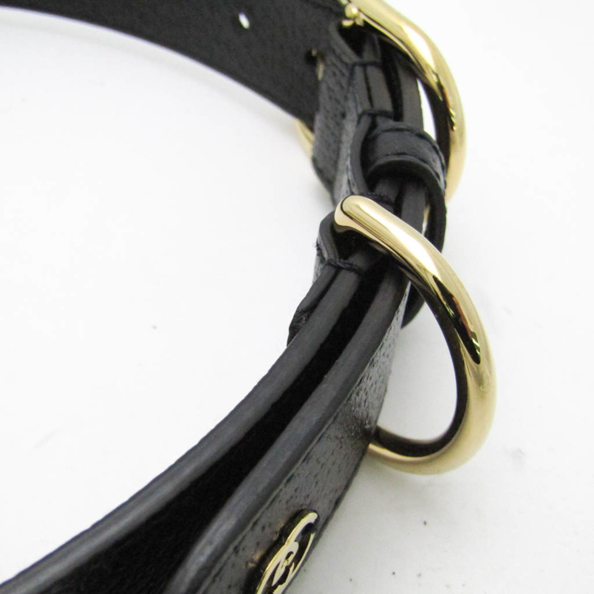 Gucci Interlocking G 695256 Dog Collar Leather Black