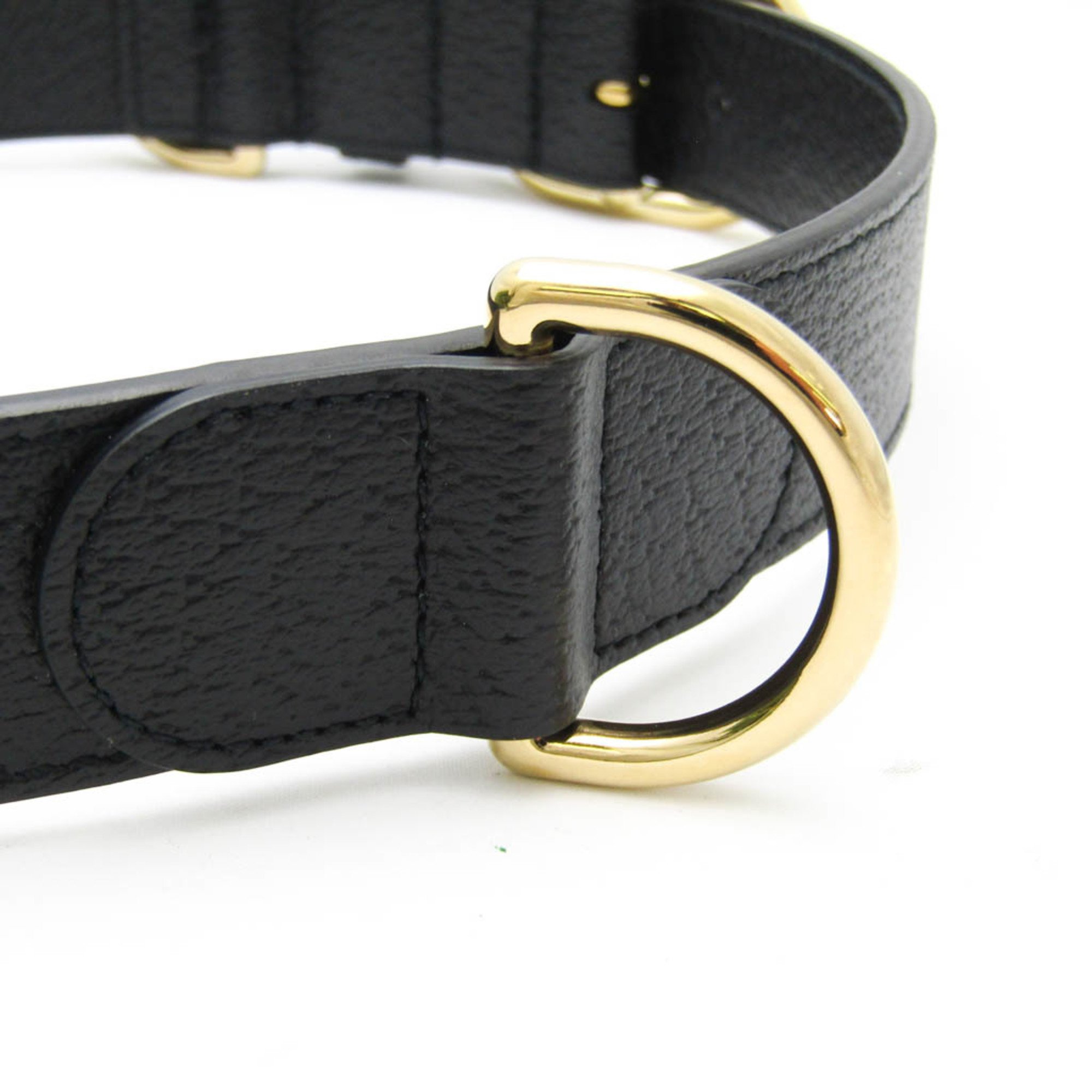 Gucci Interlocking G 695256 Dog Collar Leather Black