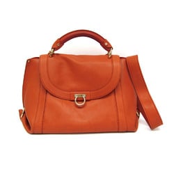 Salvatore Ferragamo Gancini Soft Sophia RG21 G395 Women's Leather Handbag,Shoulder Bag Orange