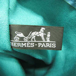 Hermes Cannes Women's Canvas Tote Bag Green,Off-white