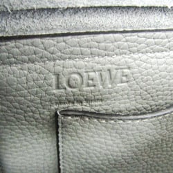 Loewe Military Women,Men Leather Messenger Bag Gray