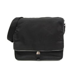 Prada Tessuto Men,Women Nylon,Leather Messenger Bag,Shoulder Bag Black