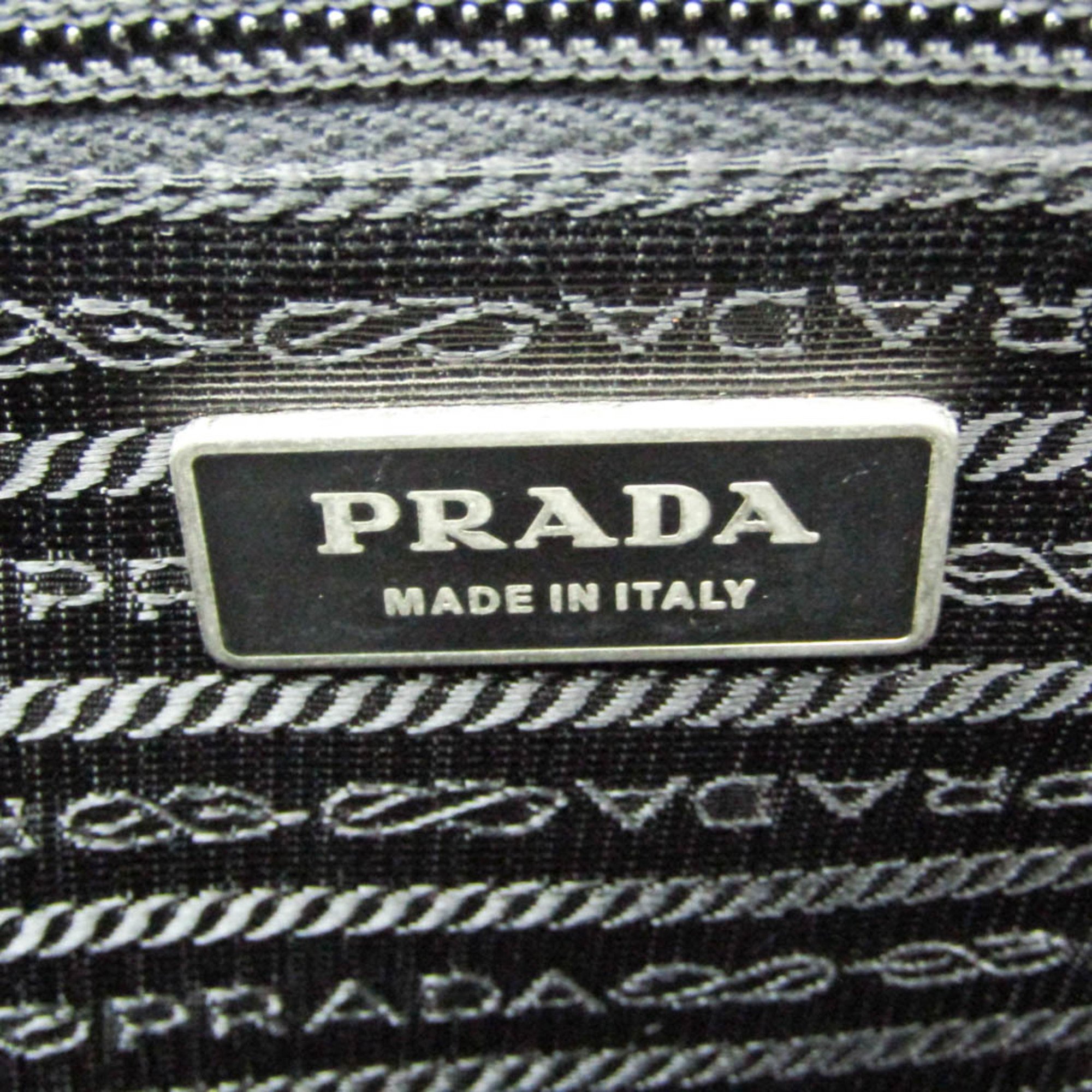 Prada Tessuto Men,Women Nylon,Leather Messenger Bag,Shoulder Bag Black