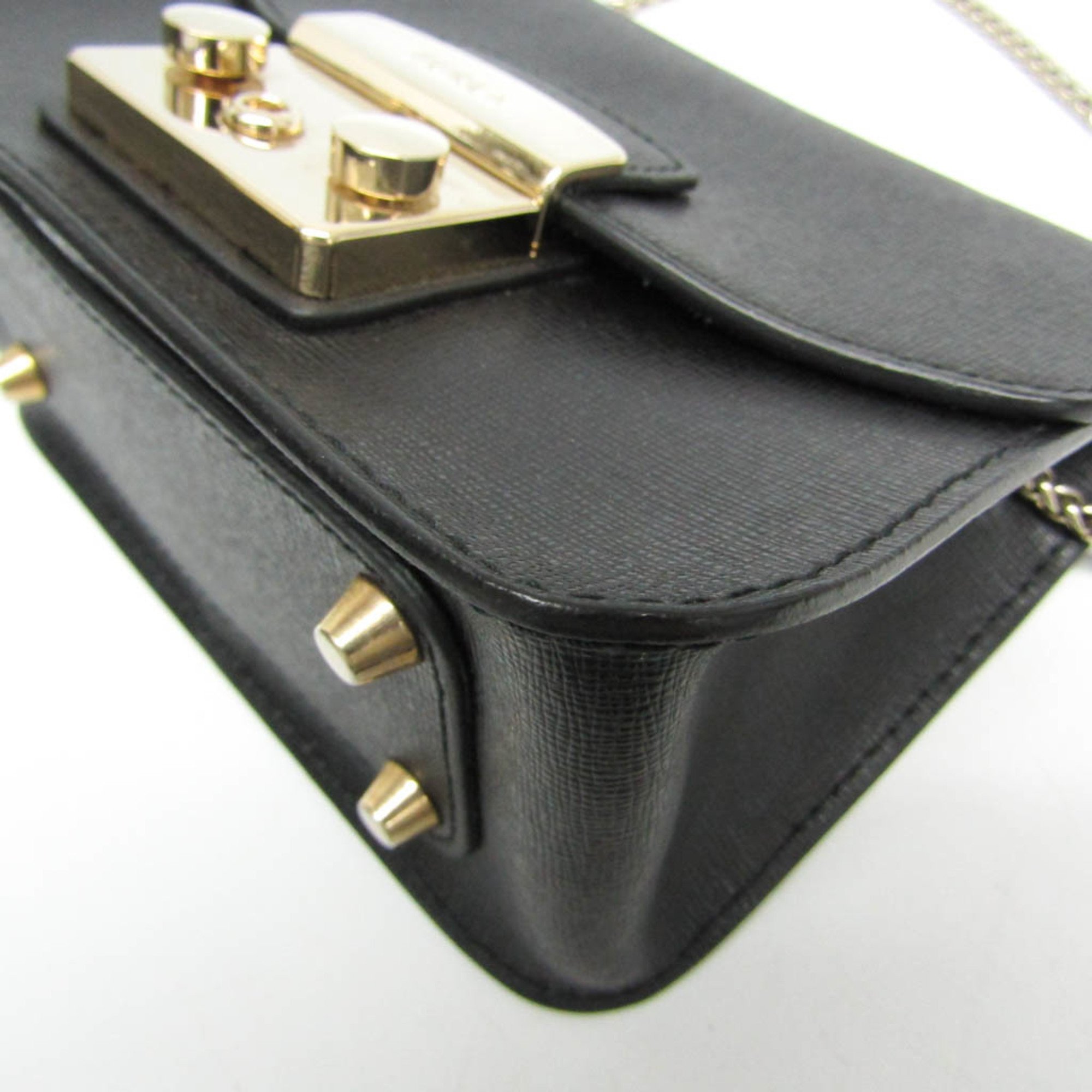 Furla Metropolis Mini G6400 S2 Women's Leather Shoulder Bag Black