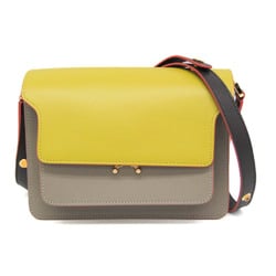 Marni Trunk Bag SBMPN09U26 Women's Leather Handbag,Shoulder Bag Gray,Yellow