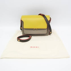 Marni Trunk Bag SBMPN09U26 Women's Leather Handbag,Shoulder Bag Gray,Yellow