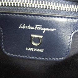 Salvatore Ferragamo Amy AU-21 F830 Women's Denim,Leather Handbag,Shoulder Bag Navy,Red Color