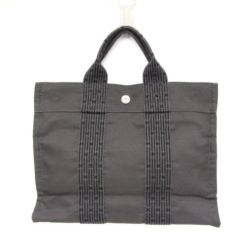 Hermes Her Line PM Women,Men Polyamide,Polyester Tote Bag Black,Gray