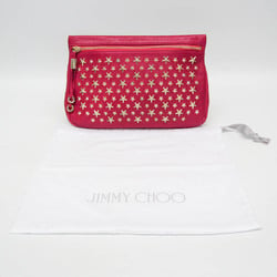 Jimmy Choo ZENA Women's Leather Studded Clutch Bag,Pouch Pink