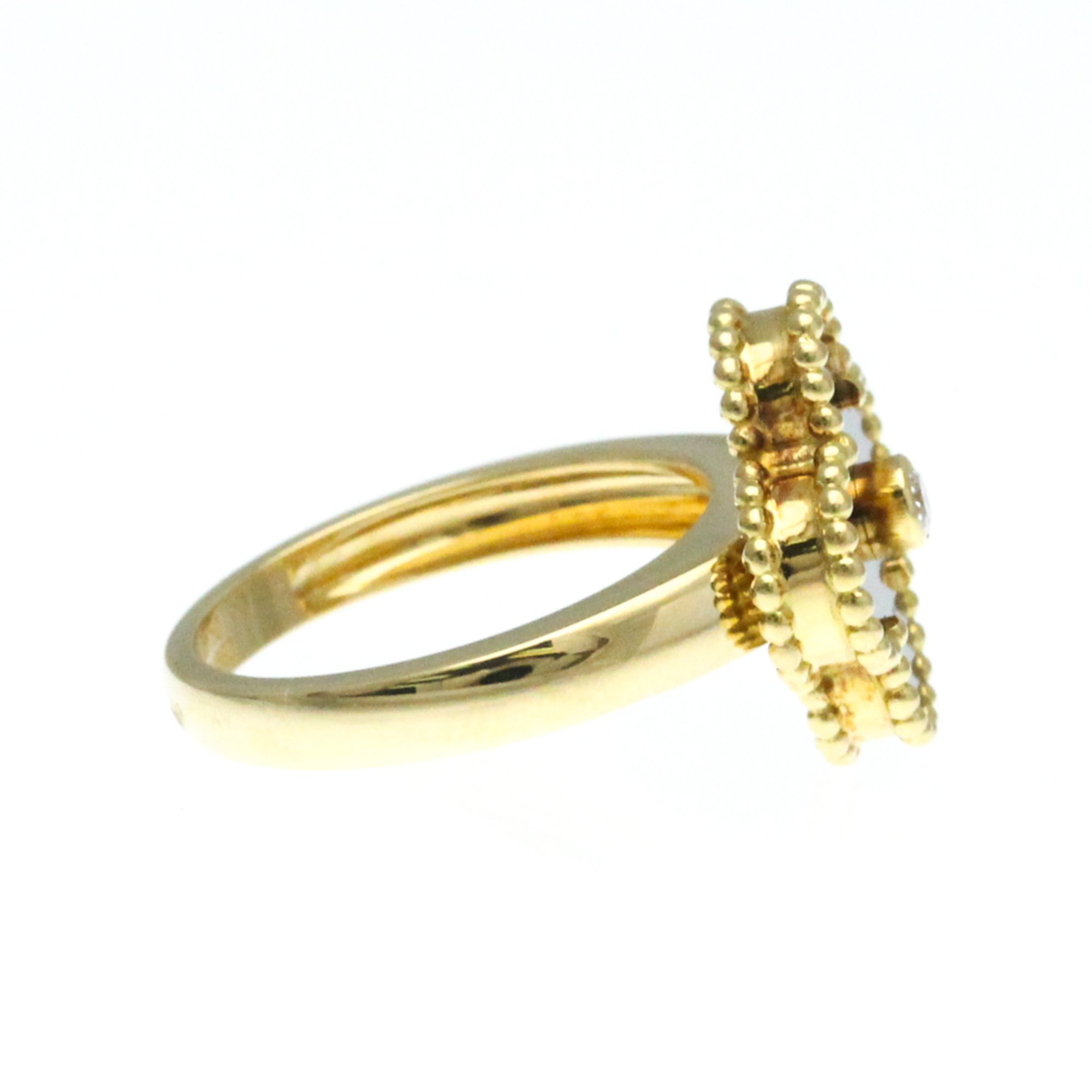 Van Cleef & Arpels Vintage Alhambra Yellow Gold (18K) Fashion Diamond,Onyx Band Ring Black,Gold