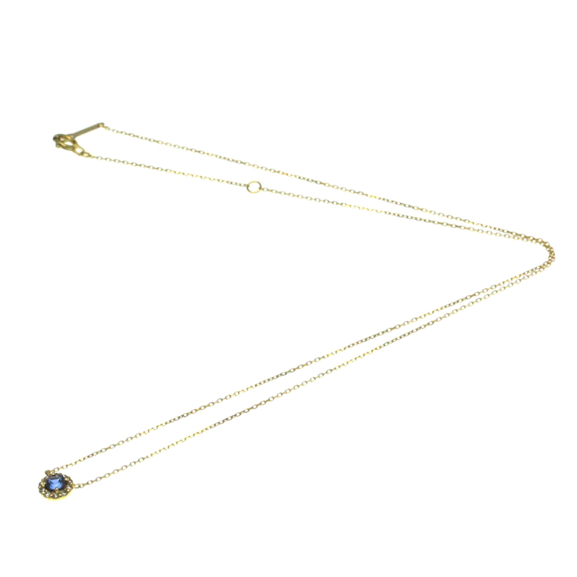 4°C Diamond And Color Stone Necklace Yellow Gold (18K) Color Stone,Diamond Men,Women Fashion Neck Chain (Gold)