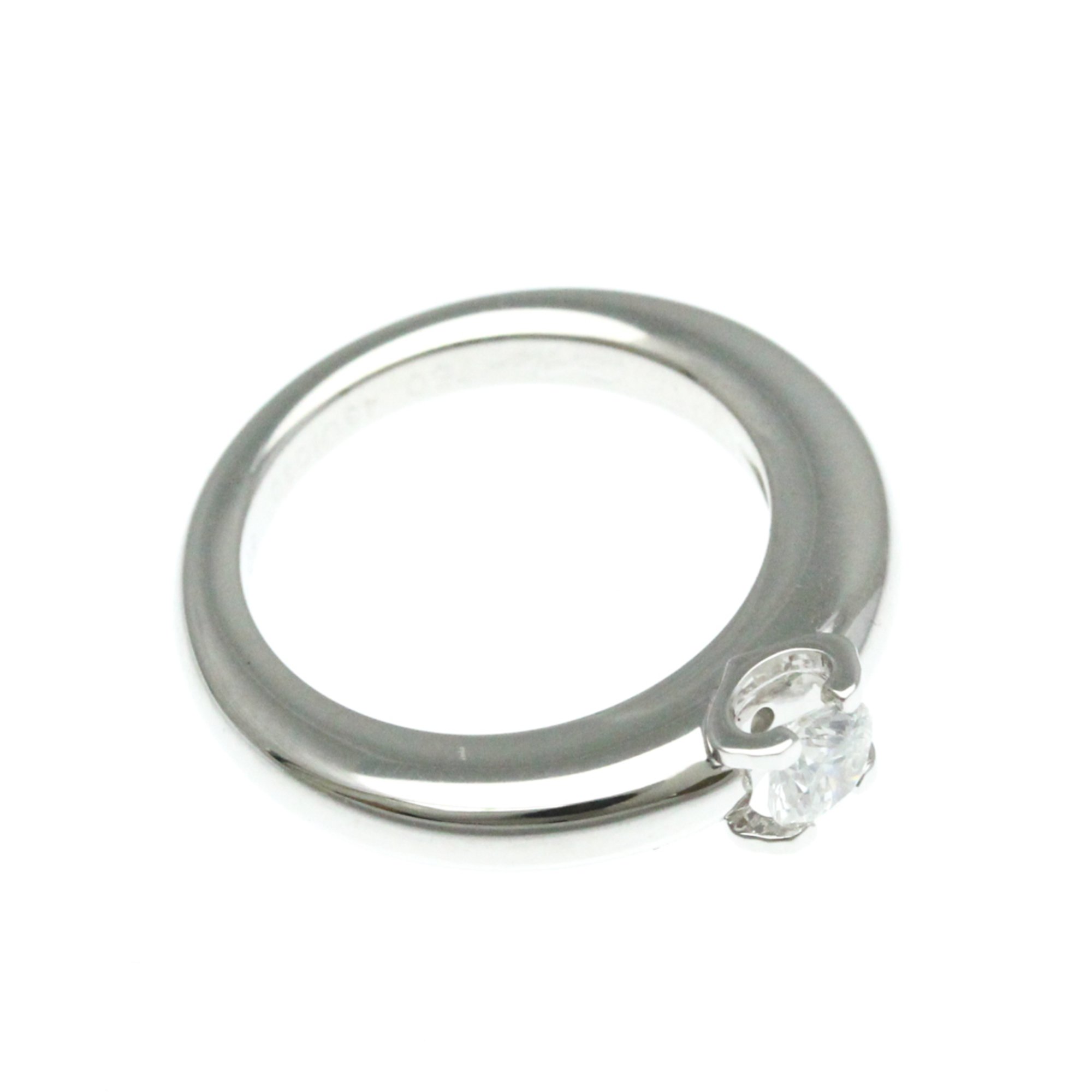 Cartier C De Cartier Solitaire Ring White Gold (18K) Fashion Diamond Band Ring Carat/0.3 Silver