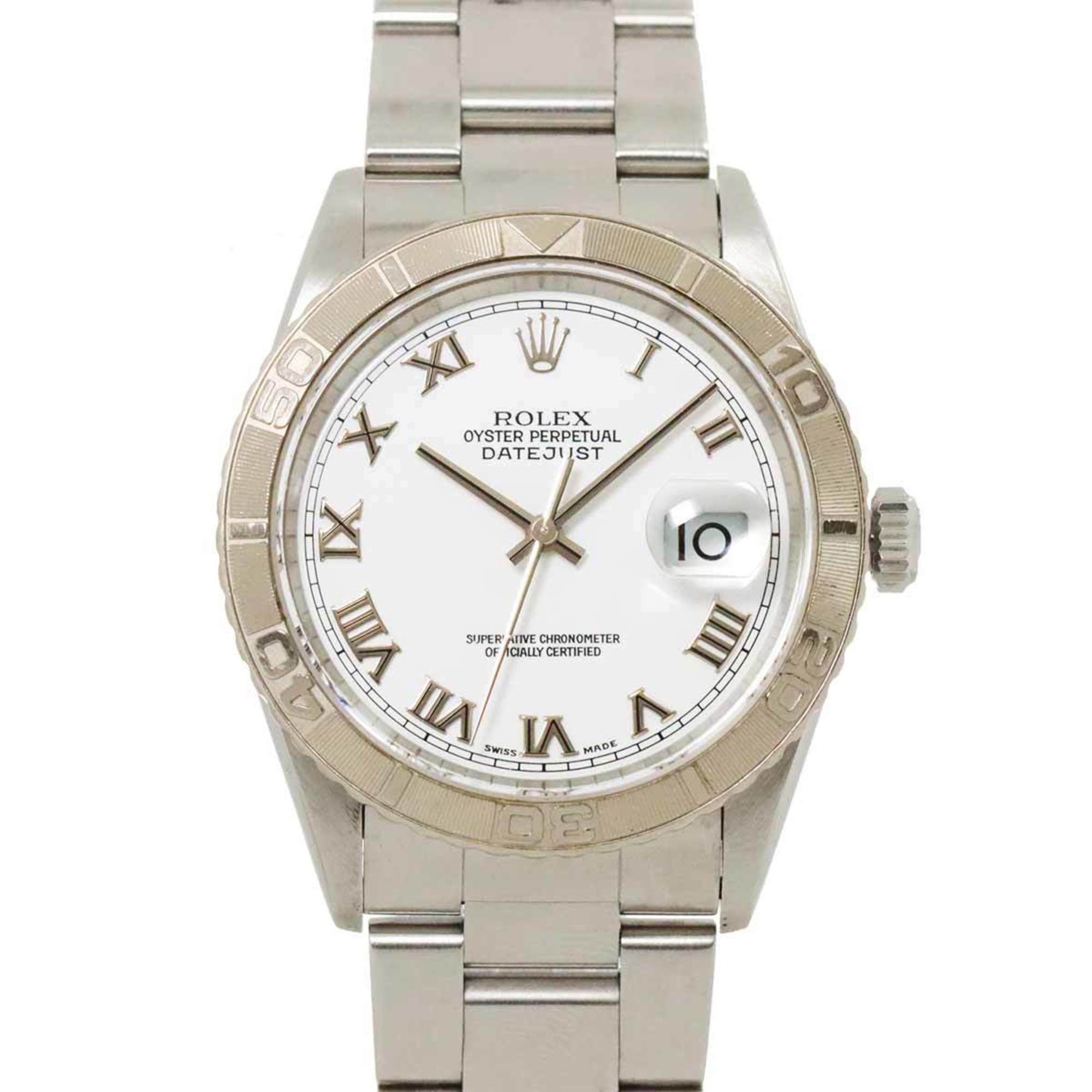 Rolex ROLEX Datejust Thunderbird 16264 Y-number Men's Watch White K18WG Gold Automatic