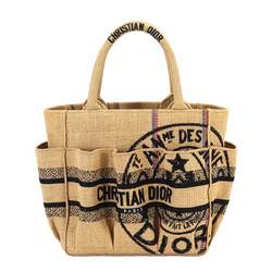 Christian Dior Catherine Tote Small Bag Jute Canvas Beige M1316ZRUW