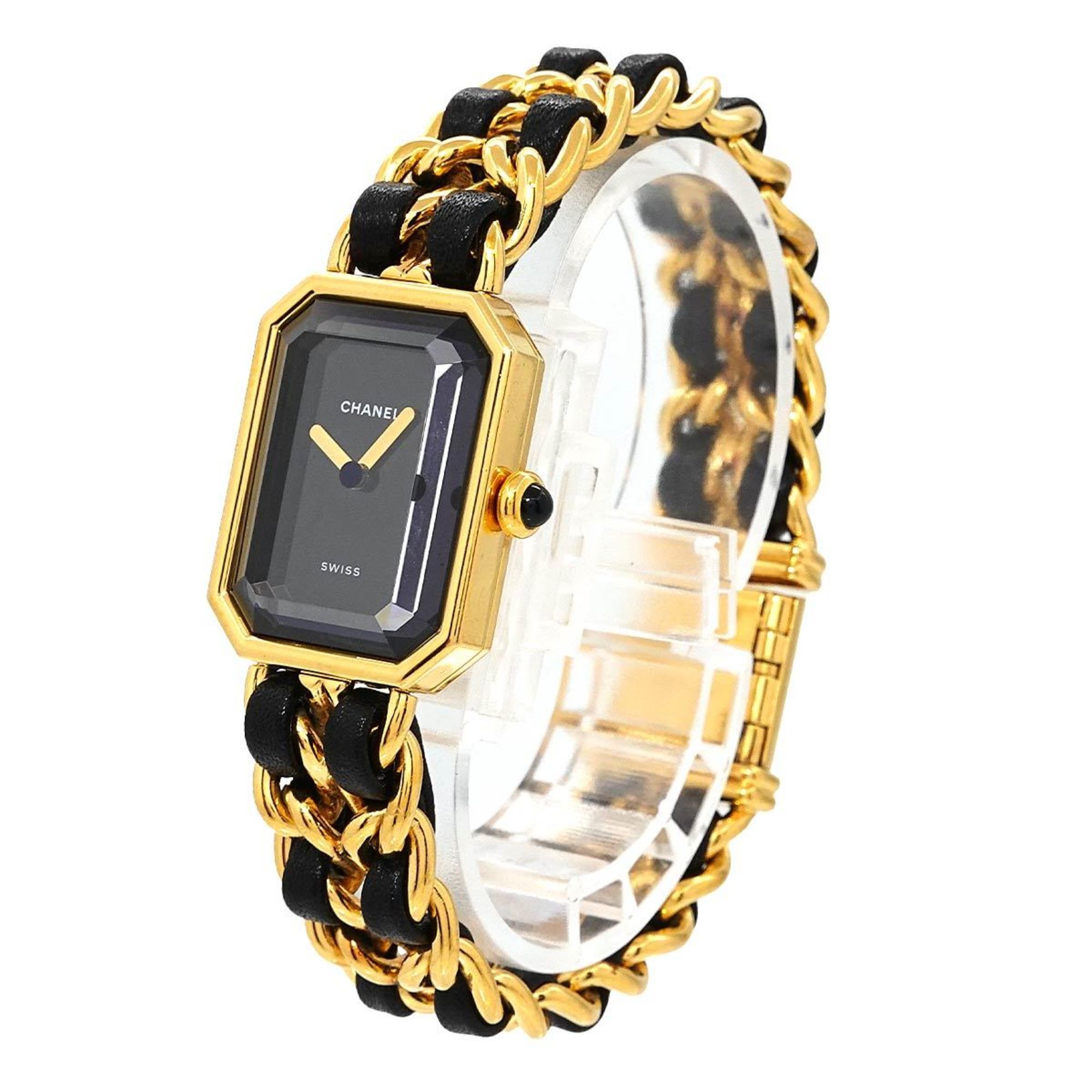 CHANEL Premiere L size H0001 Ladies watch Black Gold Quartz