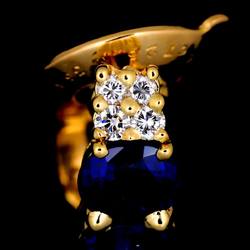 Van Cleef & Arpels Sapphire Diamond Earrings K18 YG 750 Yellow Gold Clip on