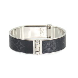 LOUIS VUITTON Monogram Eclipse Rigid Bracelet Black Silver M62591