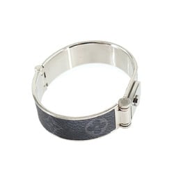 LOUIS VUITTON Monogram Eclipse Rigid Bracelet Black Silver M62591