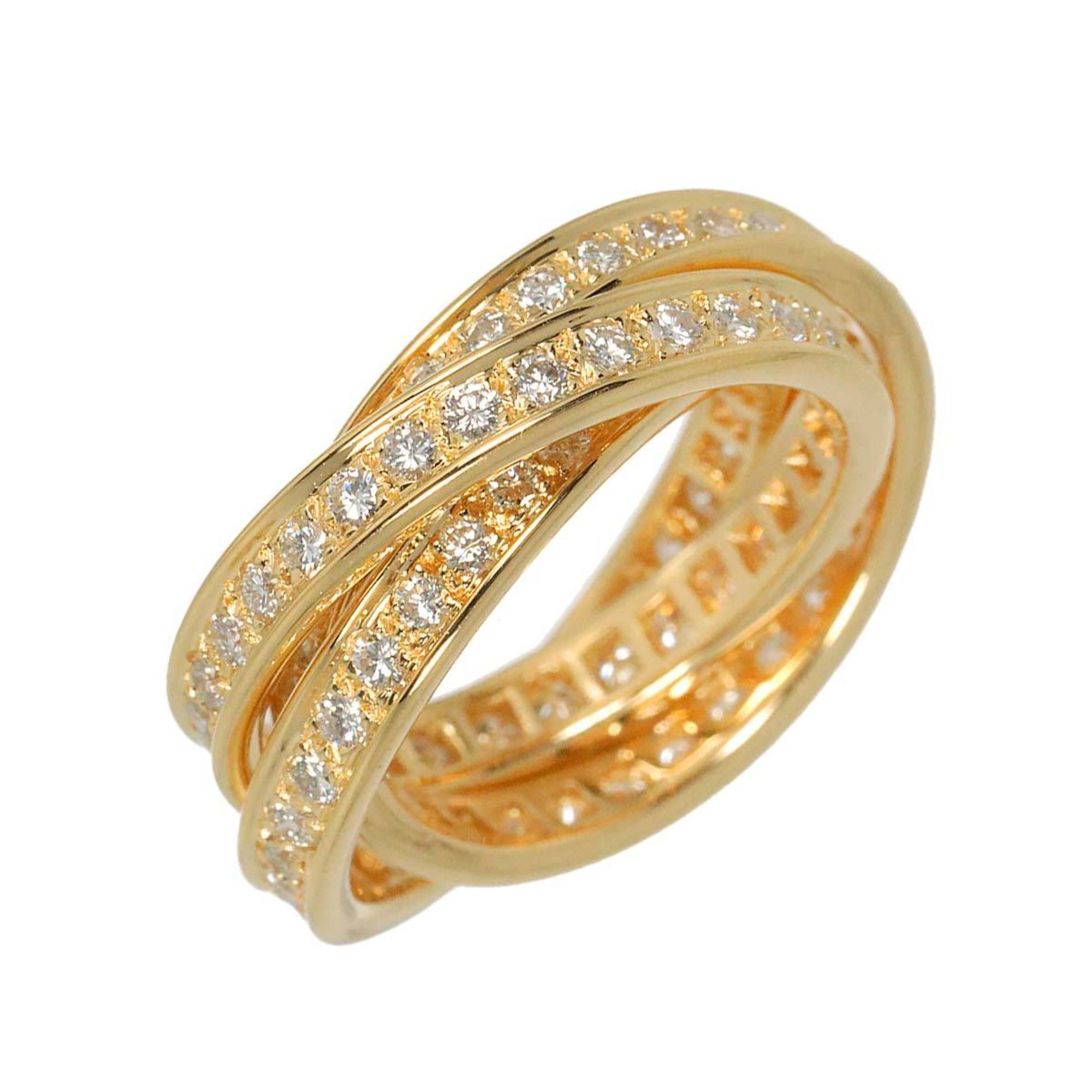 Cartier Three Bangles #50 Ring Diamond K18 YG Yellow Gold 750 3-Row Trinity