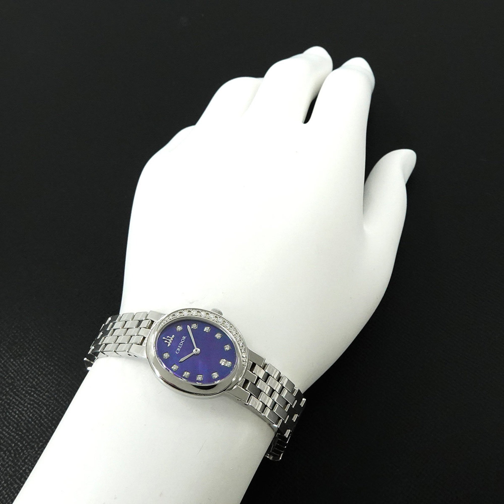 Seiko Credor Signo GSWE857 5A70 0BP0 Ladies' Watch Diamond Blue Shell Quartz