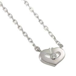 Cartier C Heart Diamond Necklace 40cm K18 WG White Gold 750