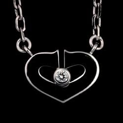 Cartier C Heart Diamond Necklace 40cm K18 WG White Gold 750