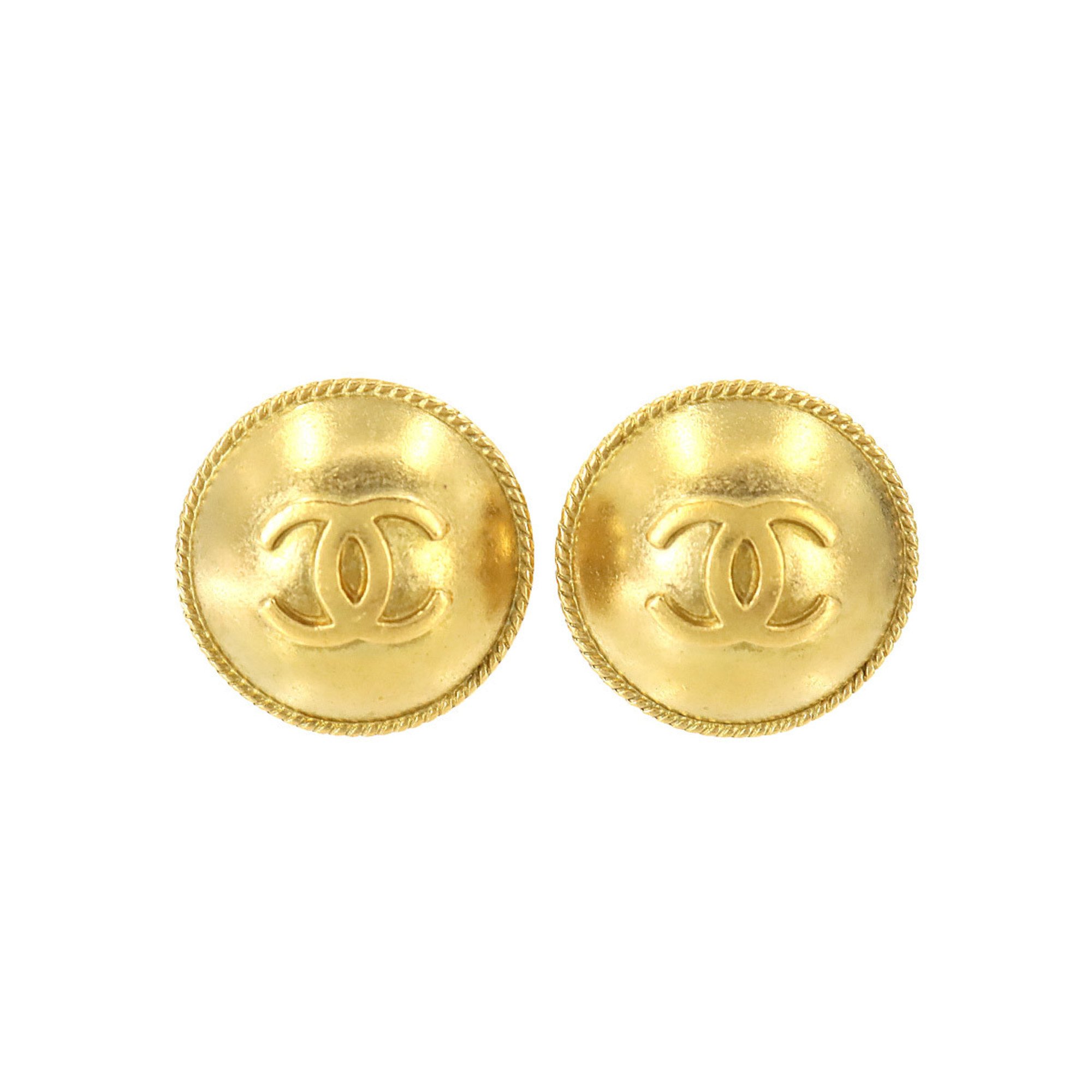 CHANEL Coco Mark Earrings Gold 94A