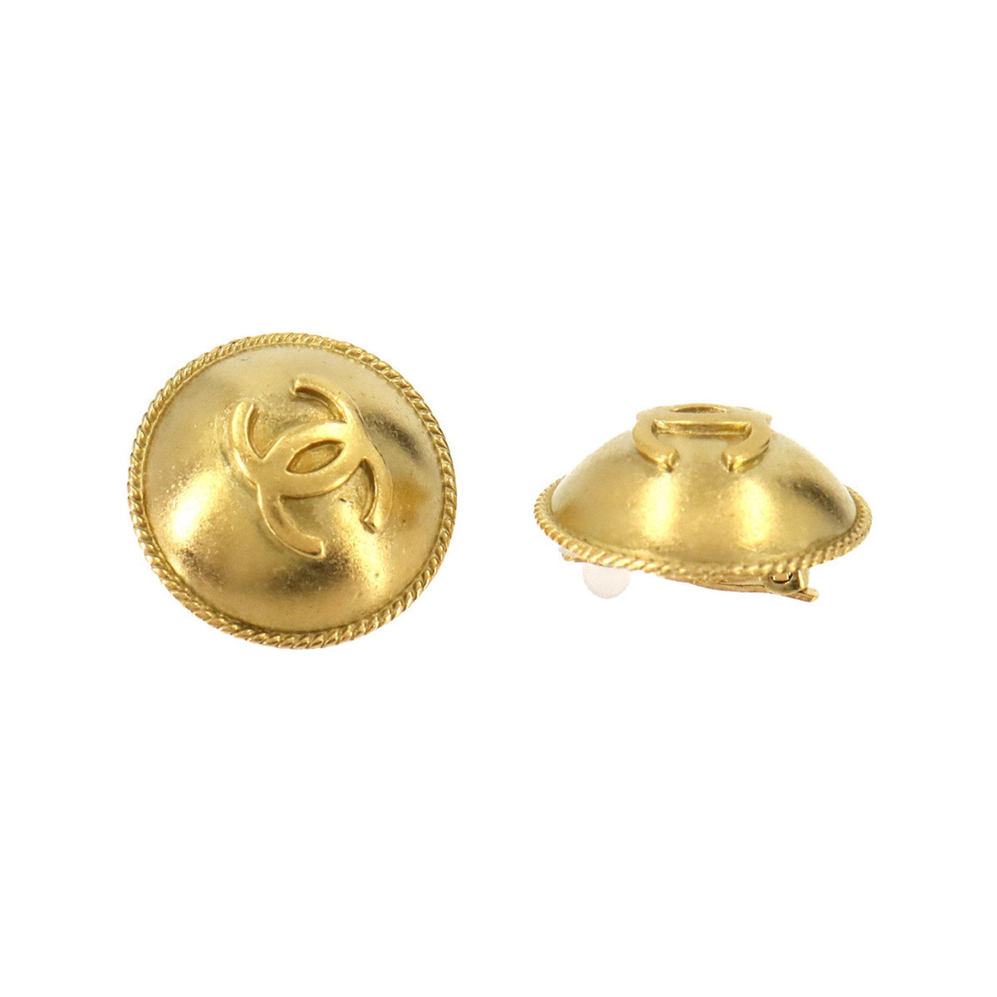 CHANEL Coco Mark Earrings Gold 94A