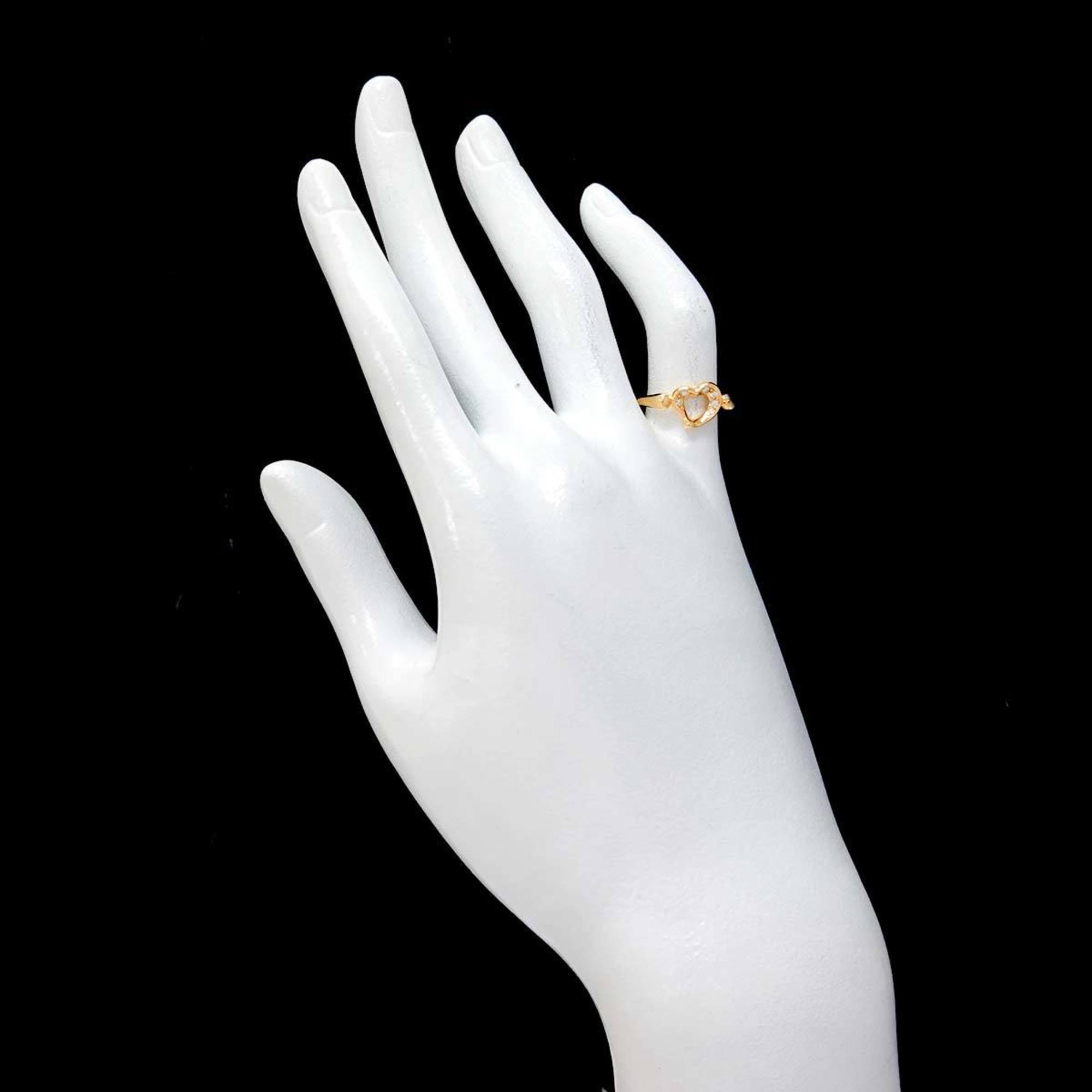 Tiffany & Co. Heart Ring Diamond K18 YG Yellow Gold 750 Open