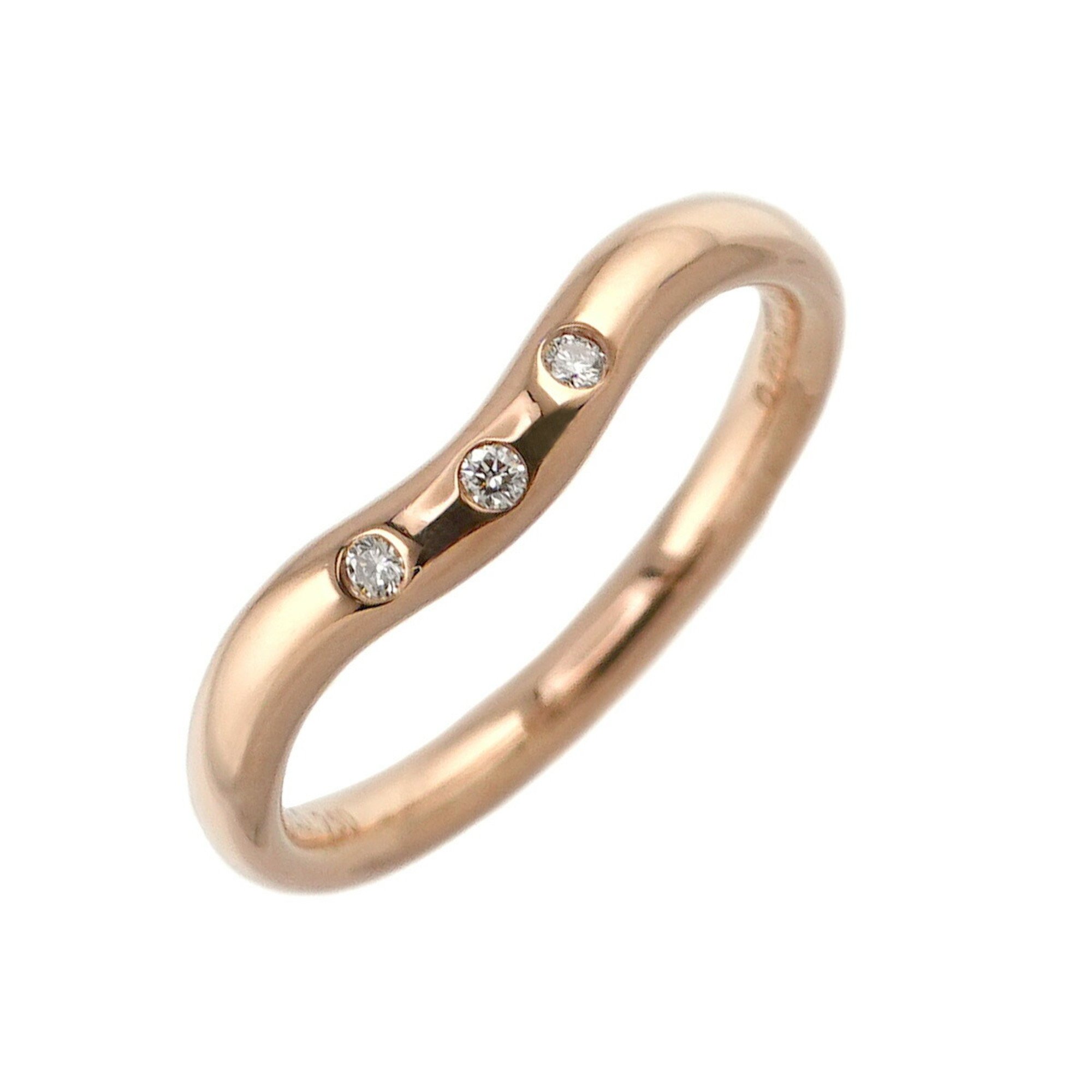 Tiffany & Co. Curved Band Ring Diamond K18 PG Pink Gold 750