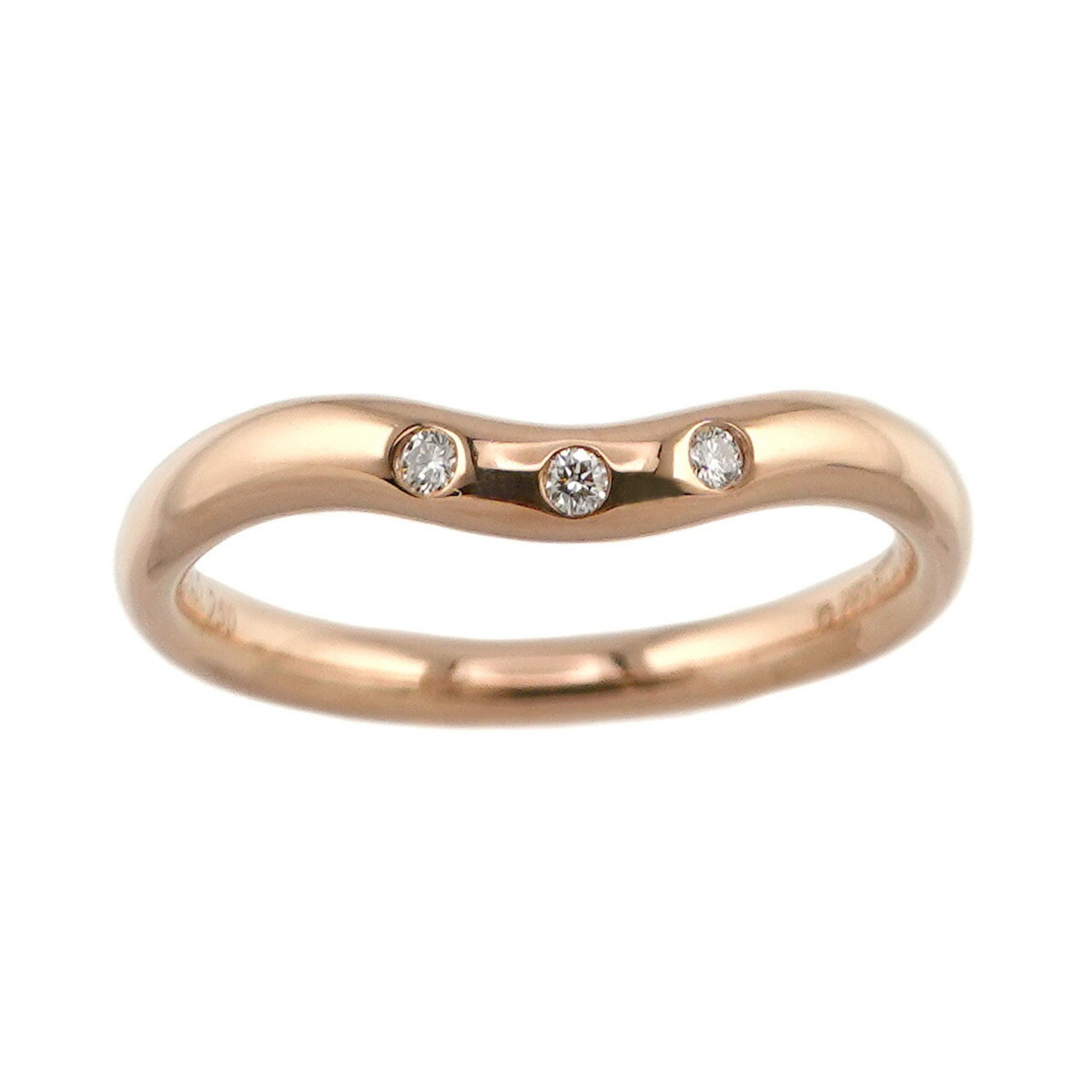 Tiffany & Co. Curved Band Ring Diamond K18 PG Pink Gold 750