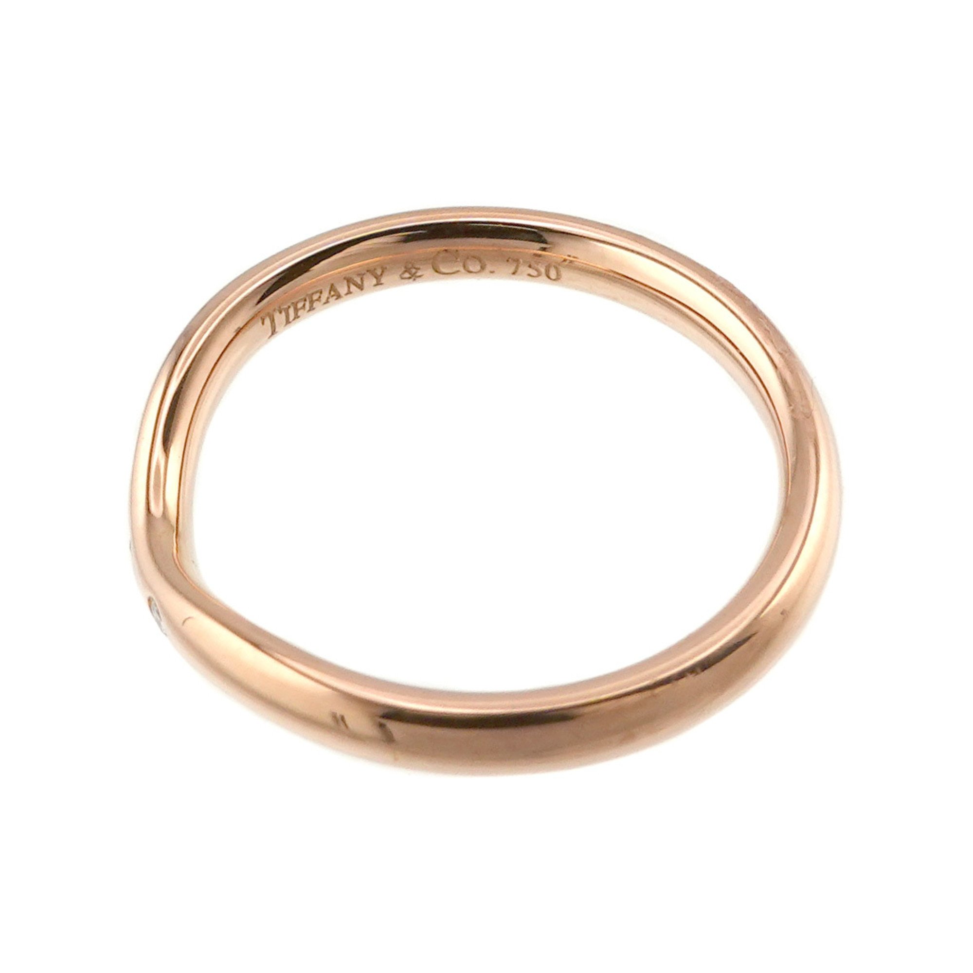 Tiffany & Co. Curved Band Ring Diamond K18 PG Pink Gold 750