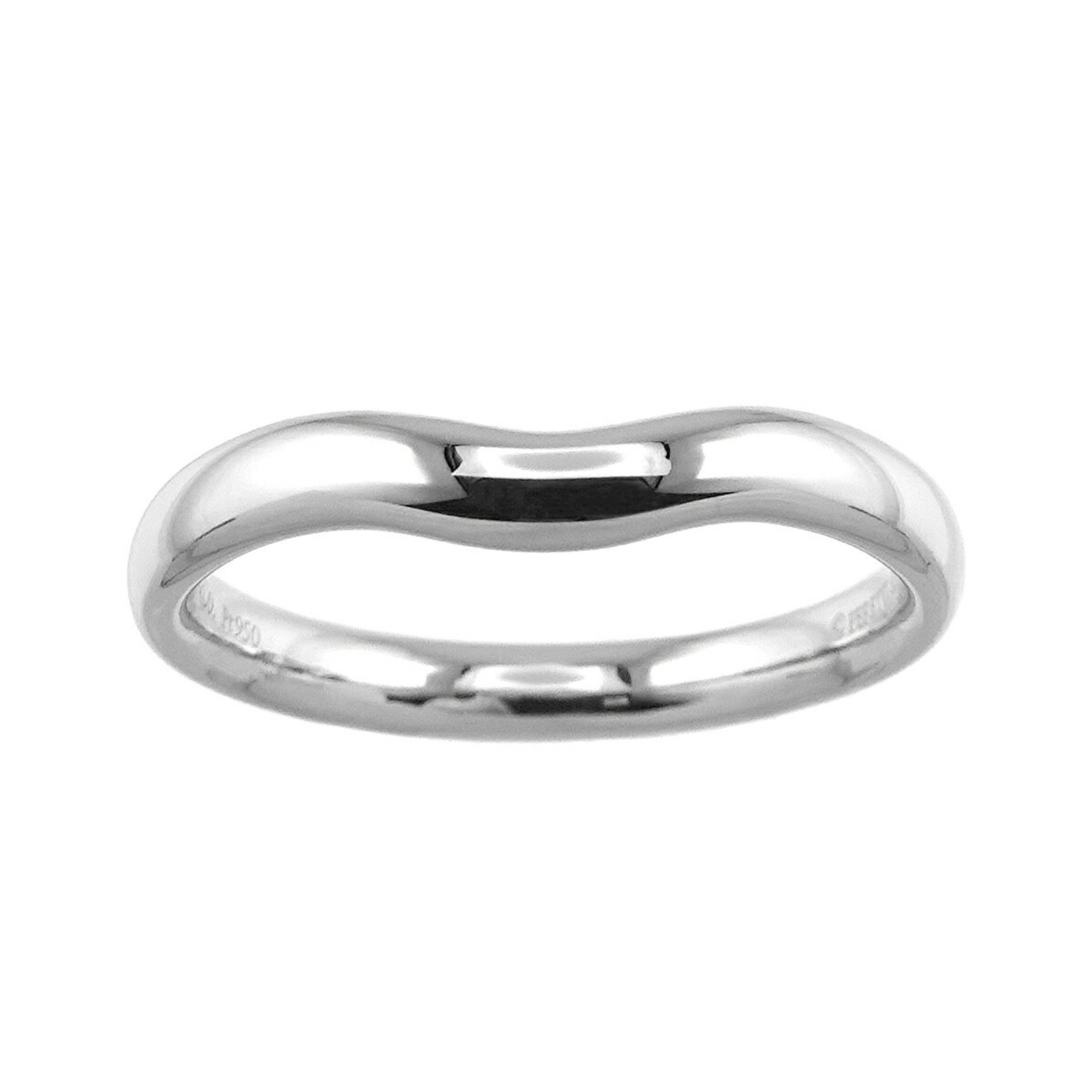 Tiffany & Co. Wide Curved Band Ring Diamond Pt Platinum