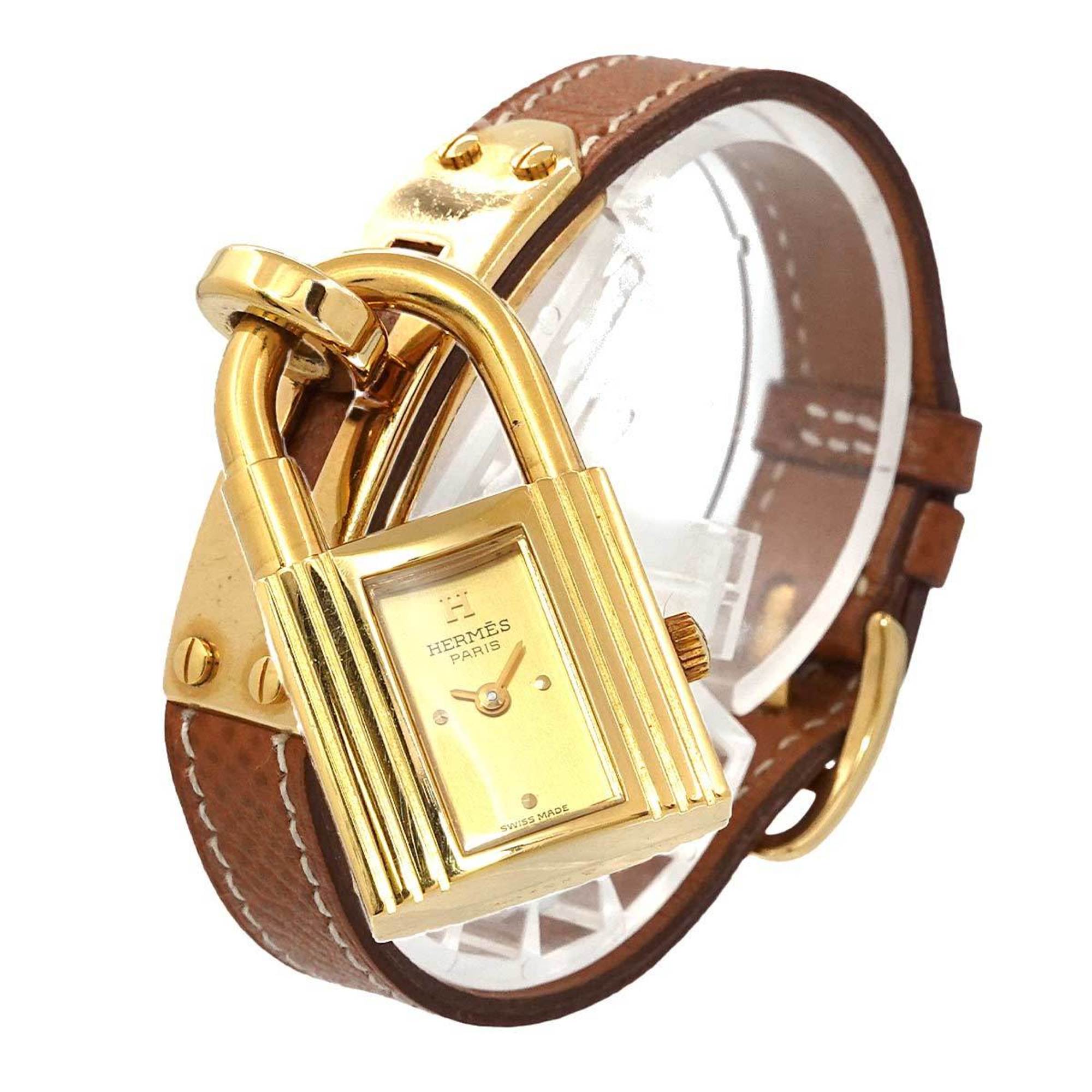 Hermes Kelly Watch Ladies' Gold Quartz Padlock