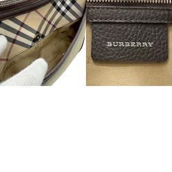 Burberry Shoulder Bag Nylon Canvas Leather Brown x Grey Women's b0107