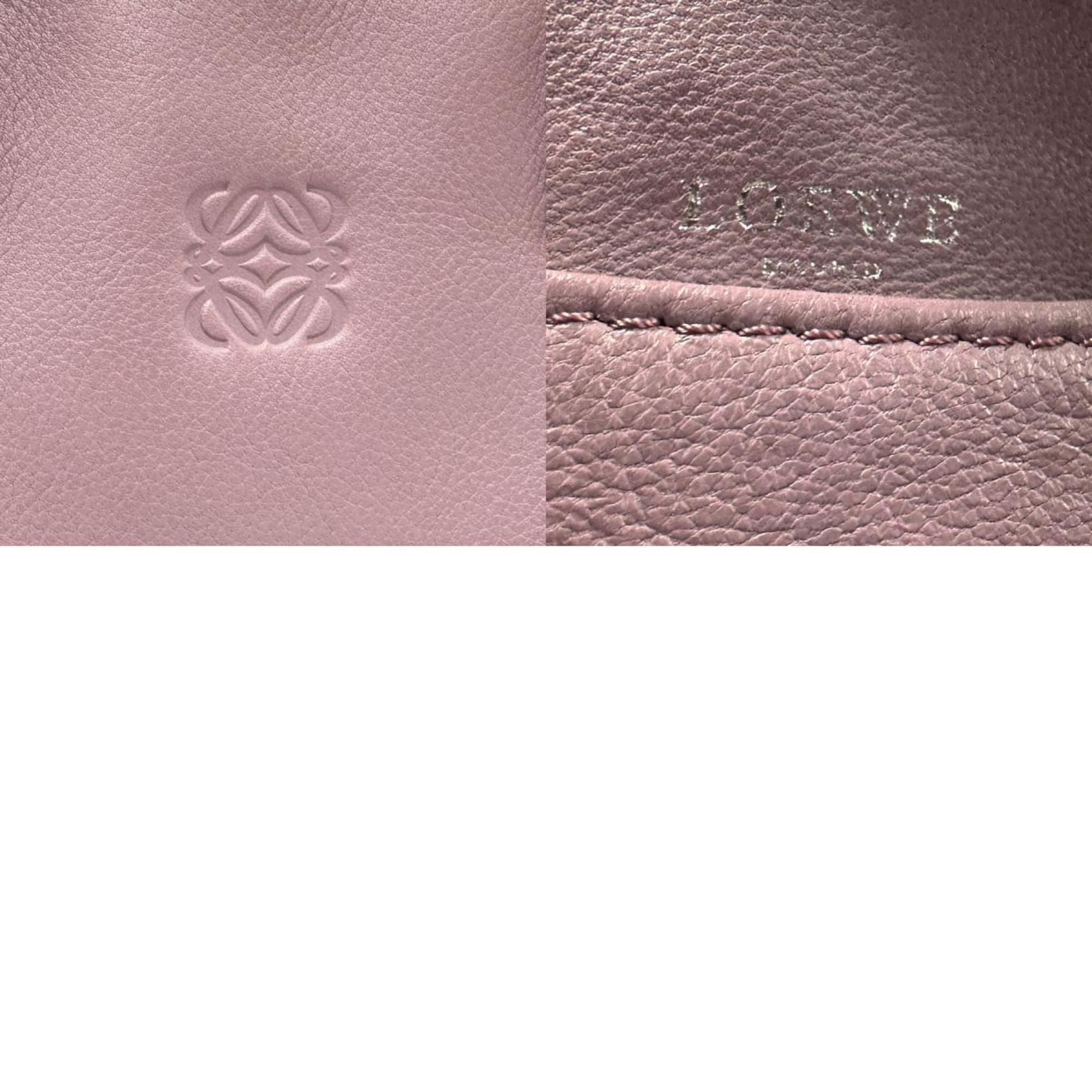 LOEWE Handbag Shoulder Bag Amazona 23 Leather Dark Pink Purple Silver Women's z2791