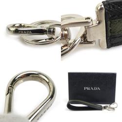 PRADA Keyring Leather Black x Khaki Men's Women's r10242g