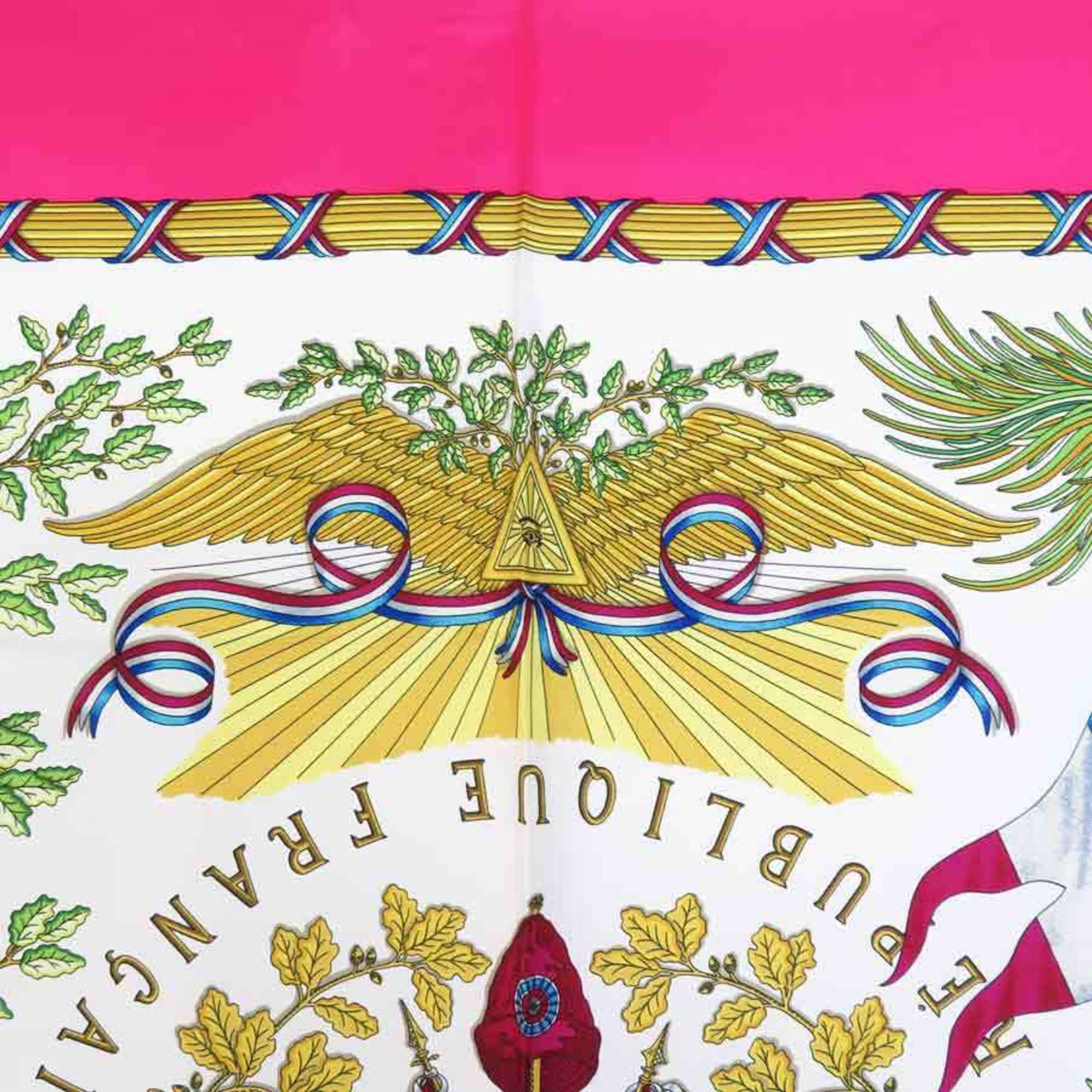 Hermes HERMES Scarf Muffler Carre 90 Silk Pink Multicolor Women's e59522a