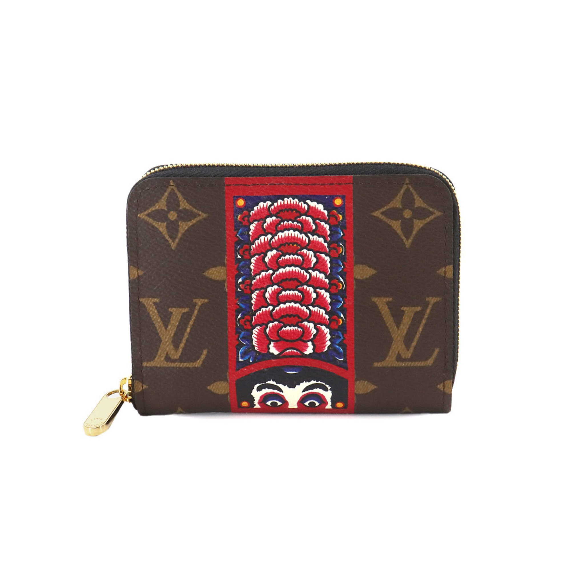 Louis Vuitton LOUIS VUITTON Monogram Zippy Coin Purse Yamakansai Kabuki Daruma Brown M62394