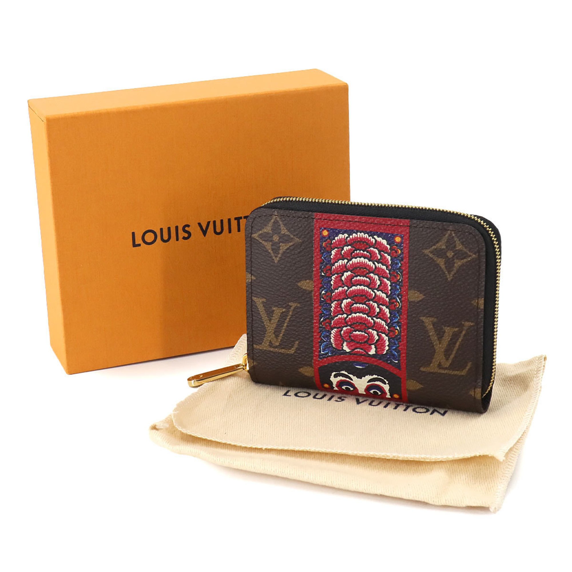 Louis Vuitton LOUIS VUITTON Monogram Zippy Coin Purse Yamakansai Kabuki Daruma Brown M62394