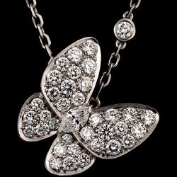 Van Cleef & Arpels De Papillon Diamond Necklace 42cm K18 WG White Gold 750