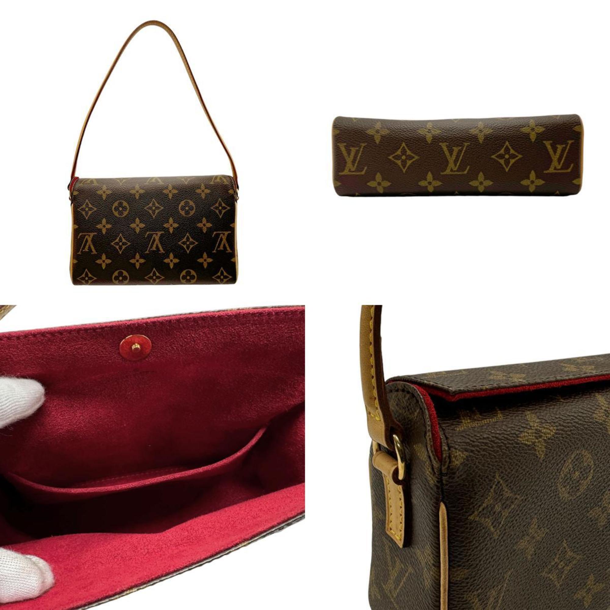 Louis Vuitton LOUIS VUITTON Handbag Monogram Recital Canvas Brown Gold Women's M51900 z2745