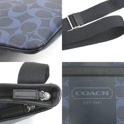 COACH shoulder bag signature leather navy men's 55759k