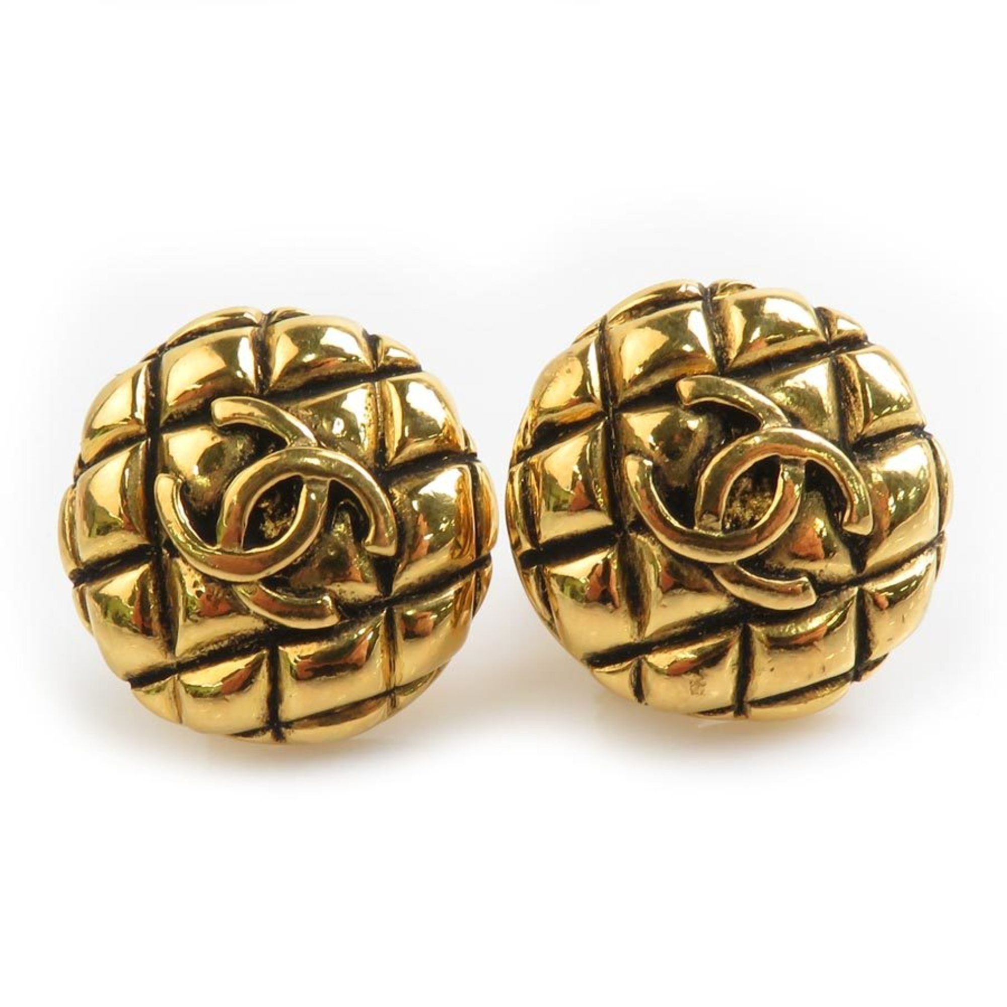 CHANEL Coco Mark Metal Gold Earrings for Women e59524j