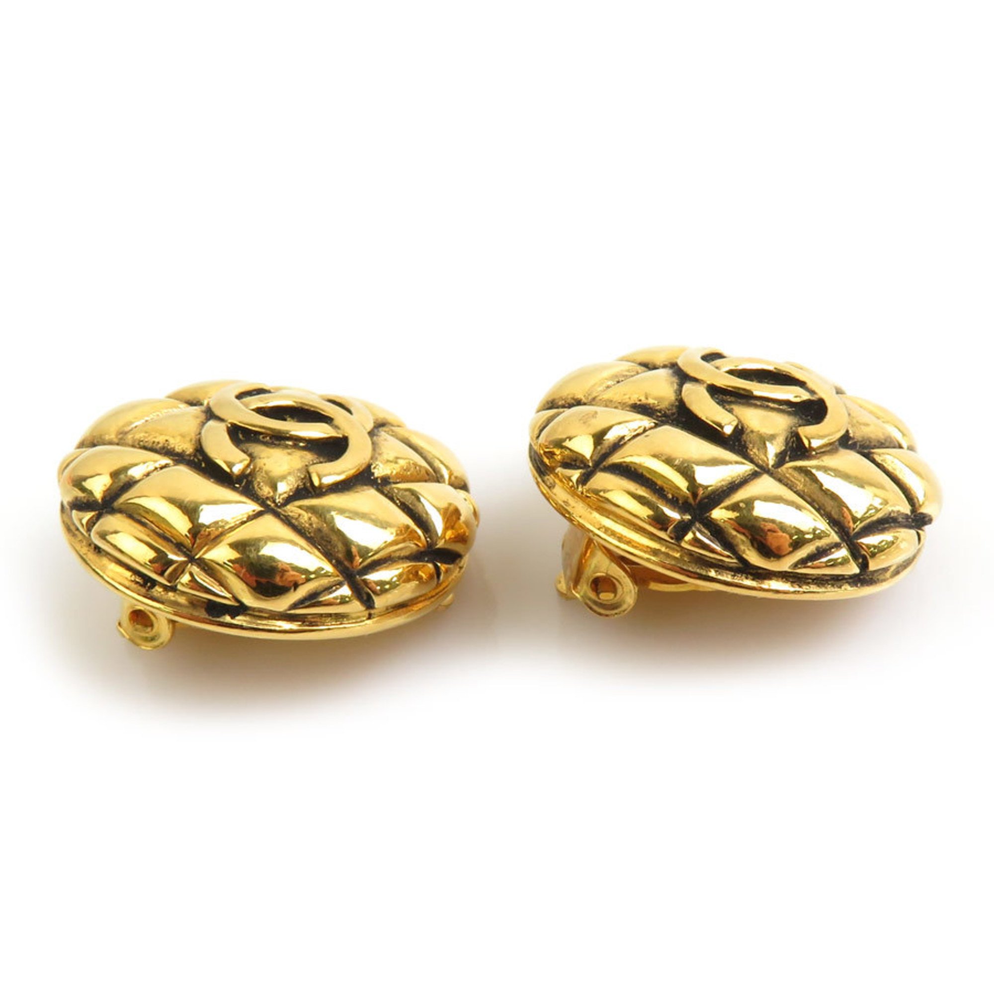 CHANEL Coco Mark Metal Gold Earrings for Women e59524j