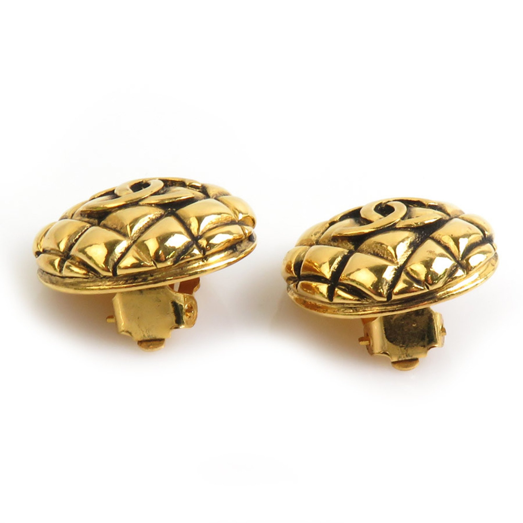 CHANEL Coco Mark Metal Gold Earrings for Women e59524j