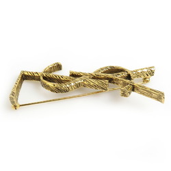 Yves Saint Laurent Saint Laurent SAINT LAURENT Brooch Metal Gold Women's r10238i